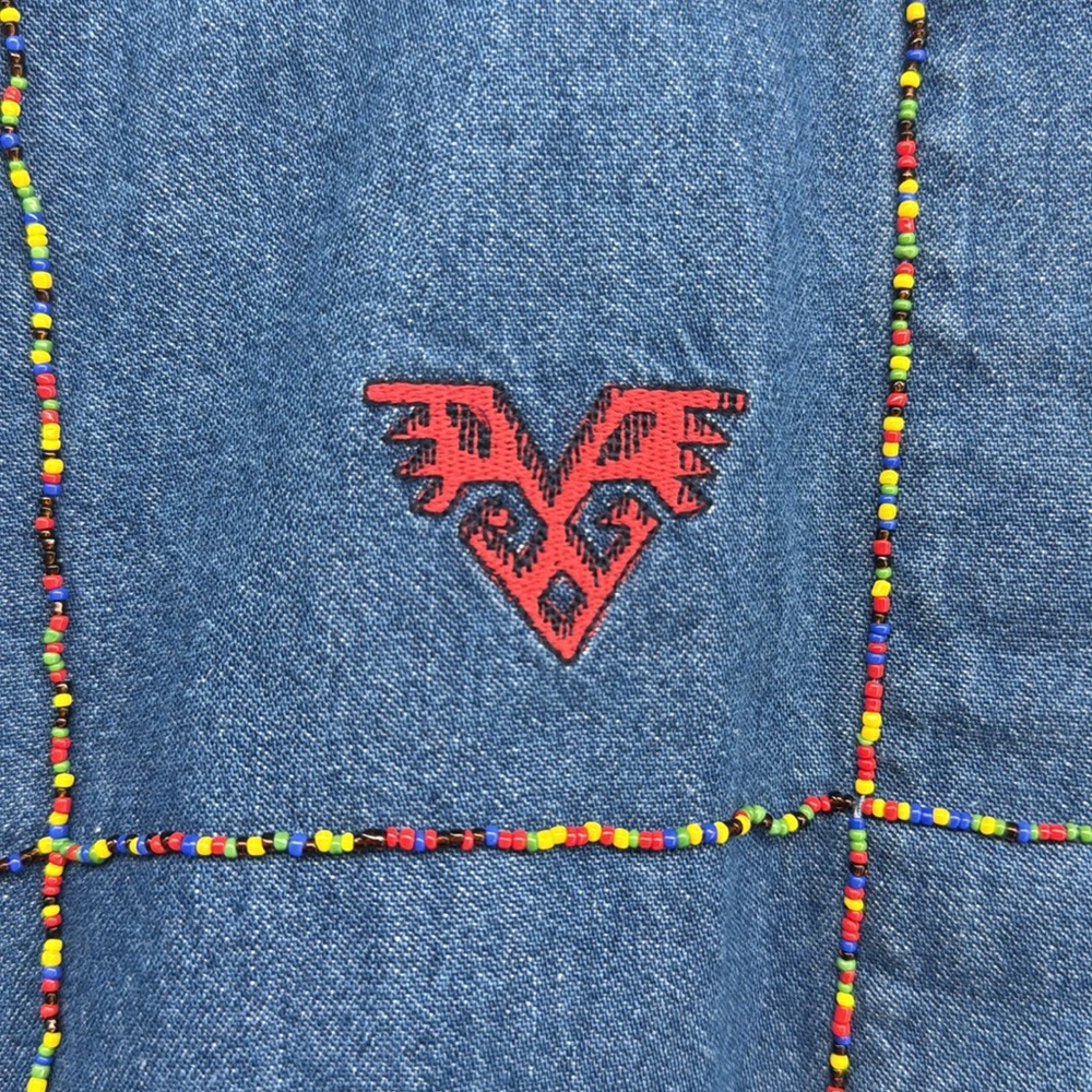 The Eagle’s Eye VTG Native American Denim Button‎ Down Shirt Size Medium - Picture 9 of 9